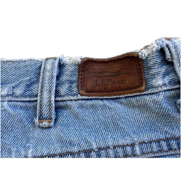 VTG LL Bean Classic Fit Jean 35x29 (32x28) 90s Light Wash Fade Distressed Denim - Picture 8 of 15